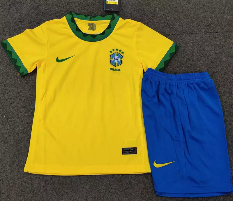 Kit Infantil Brasil 2021 Nike - Amarelo