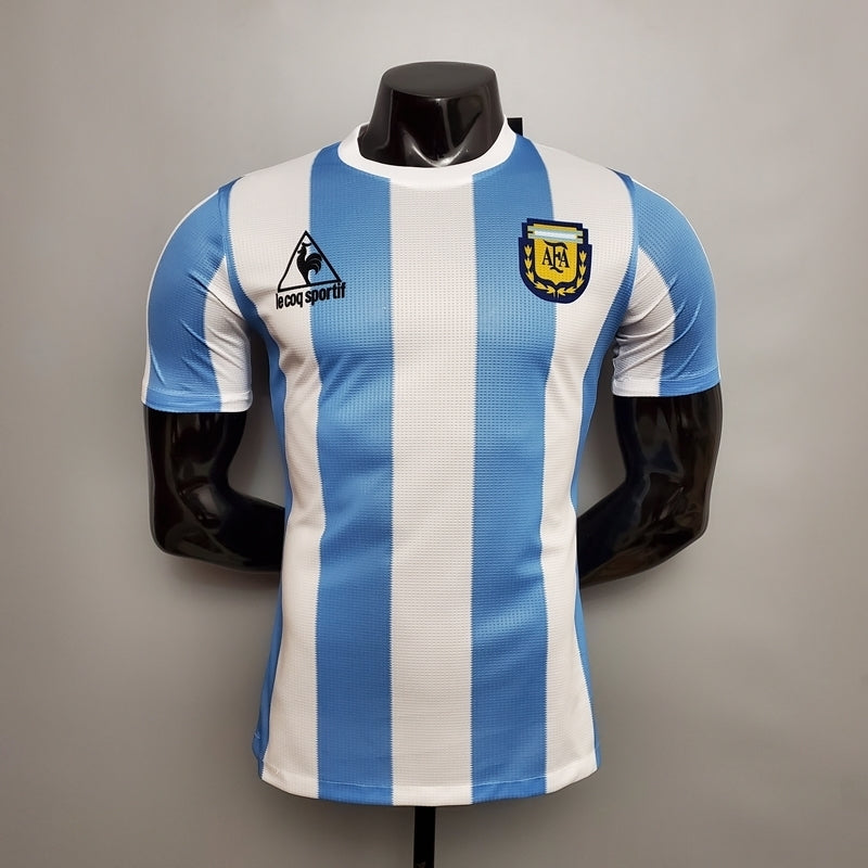 Camisa Argentina Retrô 1986 Azul e Branca - Le Coq Sportif