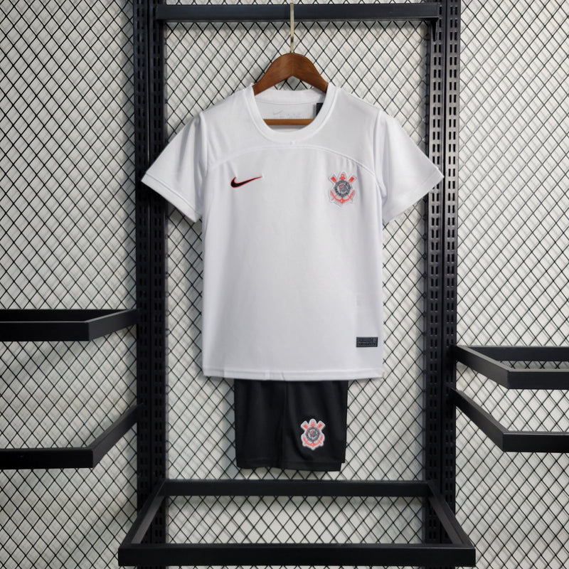 Kit Infantil Corinthians I 23/24 Nike - Branco + Preto