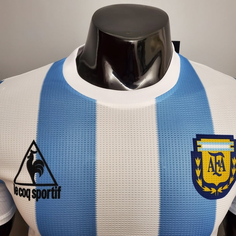 Camisa Argentina Retrô 1986 Azul e Branca - Le Coq Sportif