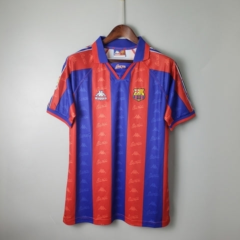 Camisa Barcelona Retrô 1996/1997 Azul e Grená - Kappa