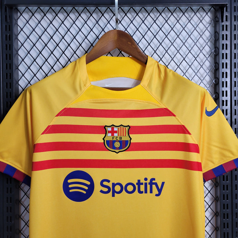 Camisa Barcelona II 23/24 Nike - Amarela e Vermelho