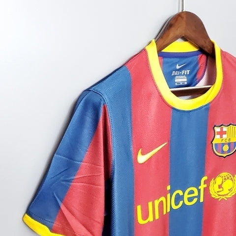 Camisa Barcelona Retrô 2010/2011 Azul e Grená - Nike