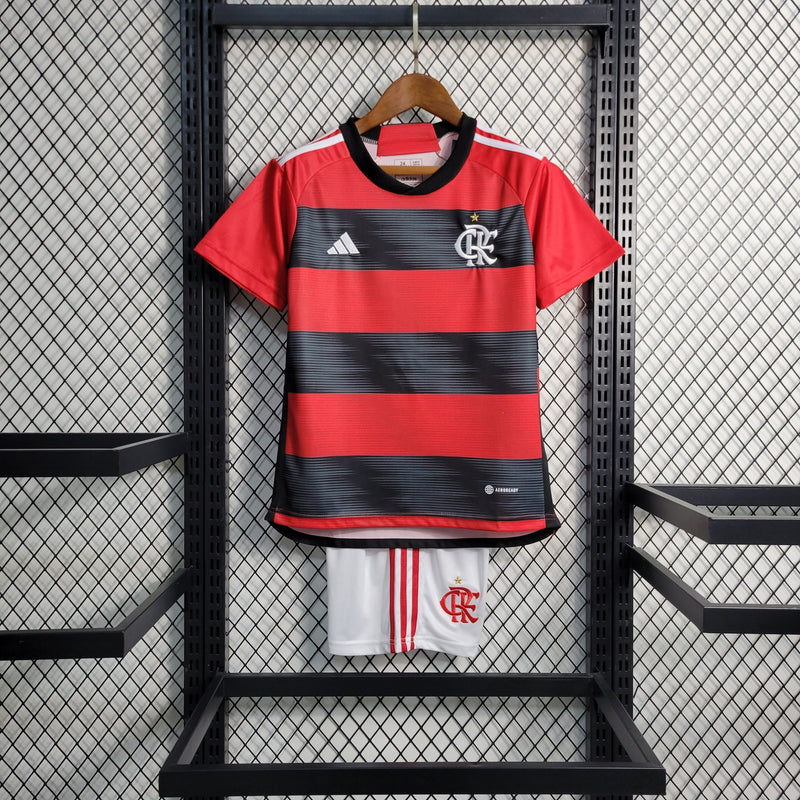 Kit Infantil Flamengo 23/24 Adidas - Rubro Negro
