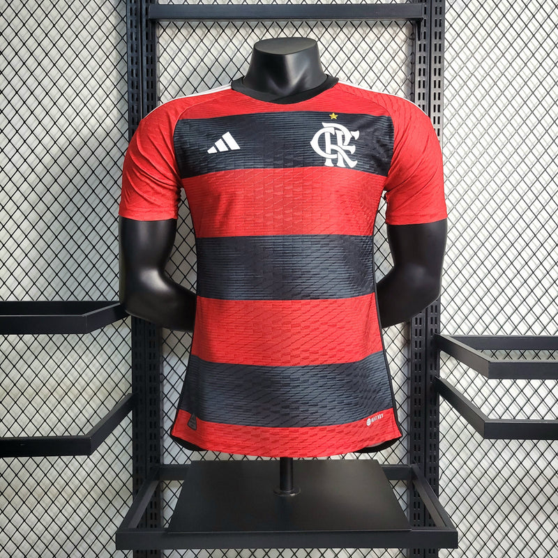 Camisa Flamengo I 23/24 - Vermelha e Preta - Adidas - Masculino Jogador