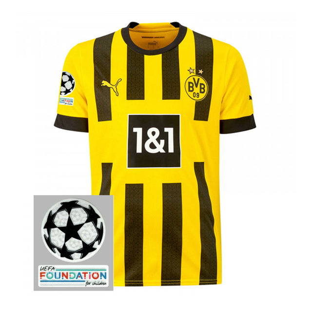 Camisa Borussia Dortmund I [Patch Champions League] 22/23 Puma - Amarelo