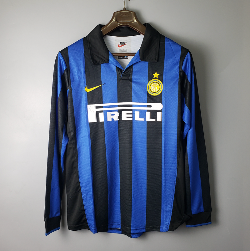 Camisa Manga Longa Inter de Milão I 1998 Nike - Azul