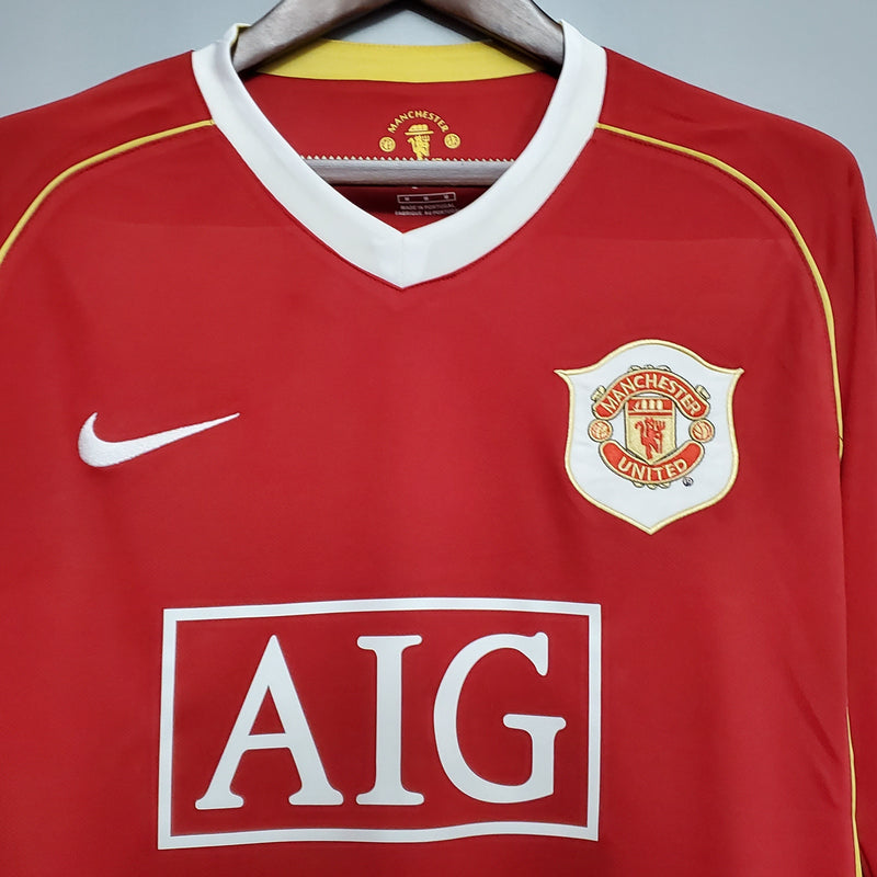 Camisa Manga Longa Manchester United 06/07 Nike - Vermelho