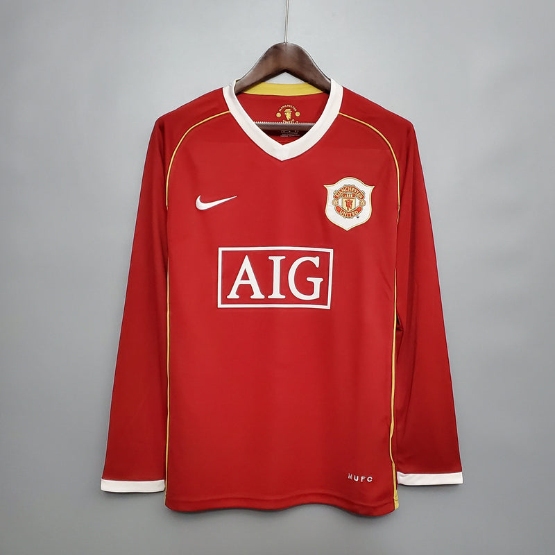 Camisa Manga Longa Manchester United 06/07 Nike - Vermelho