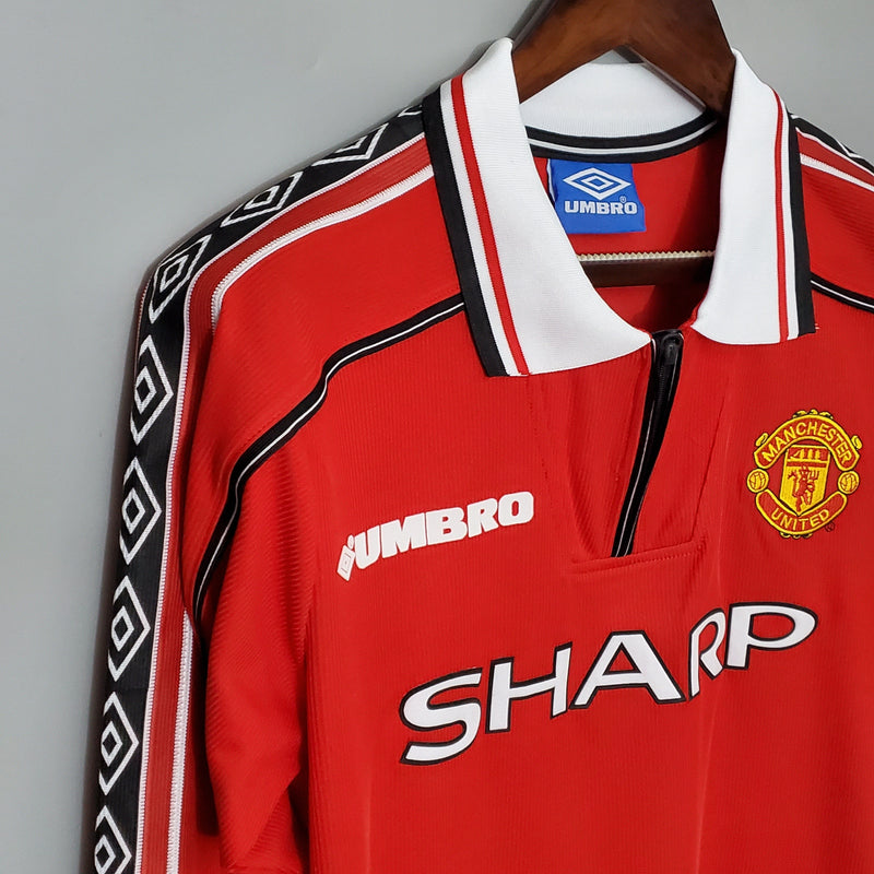 Camisa Manga Longa Manchester United 1998/99 Umbro - Vermelho