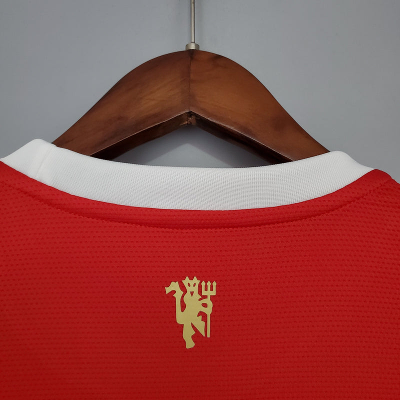 Camisa Manga Longa Manchester United 21/22 Adidas - Vermelho