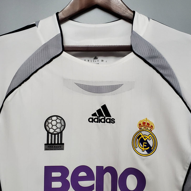 Camisa Manga Longa Real Madrid 06/07 Adidas - Branco