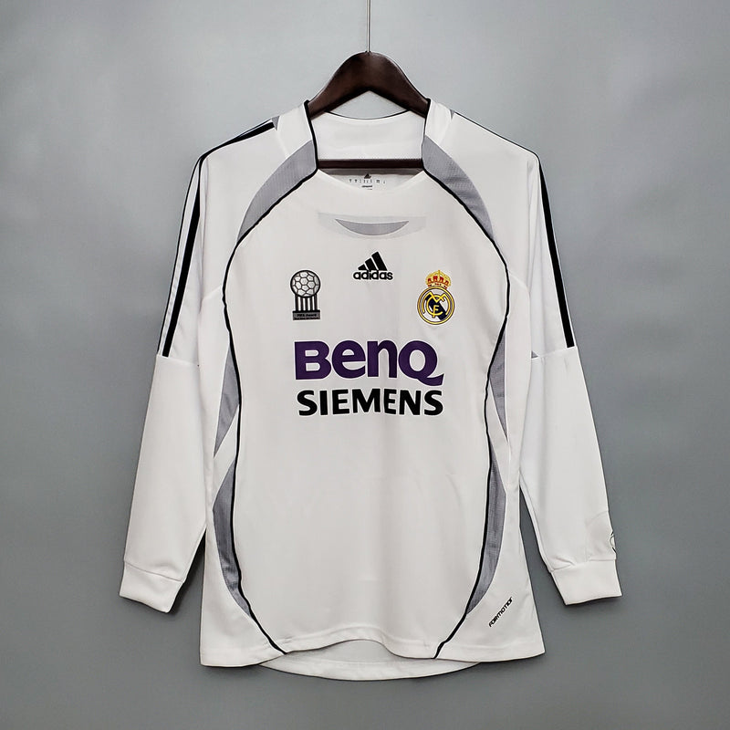 Camisa Manga Longa Real Madrid 06/07 Adidas - Branco