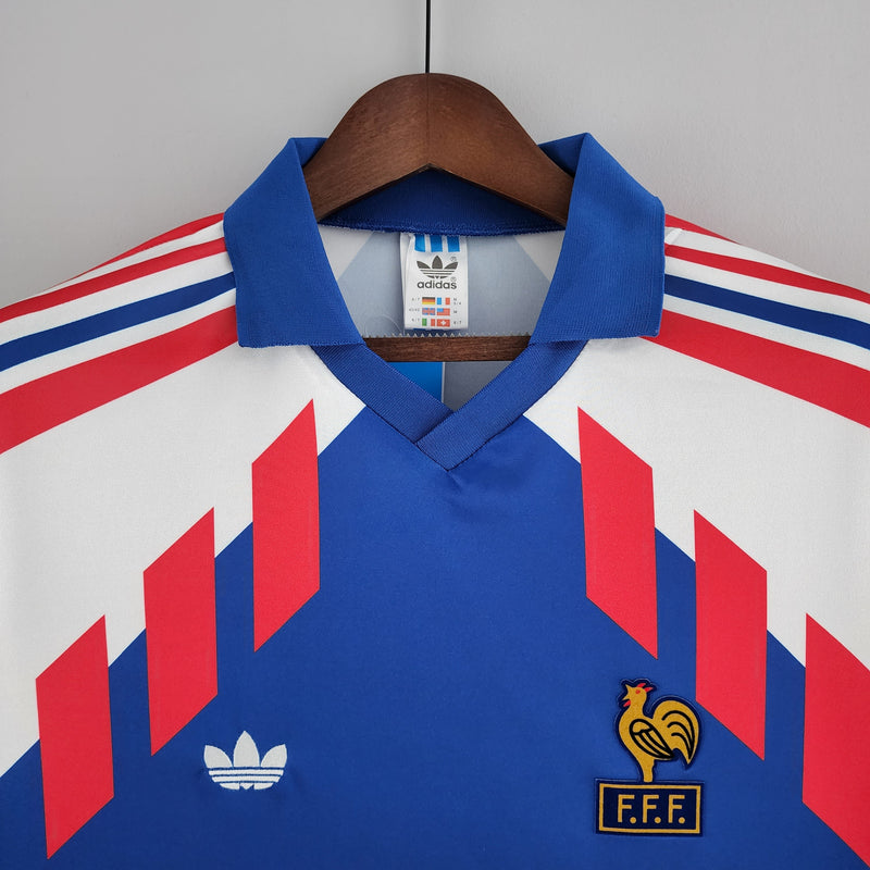Camisa Manga Longa Seleção França 88/90 Adidas - Azul