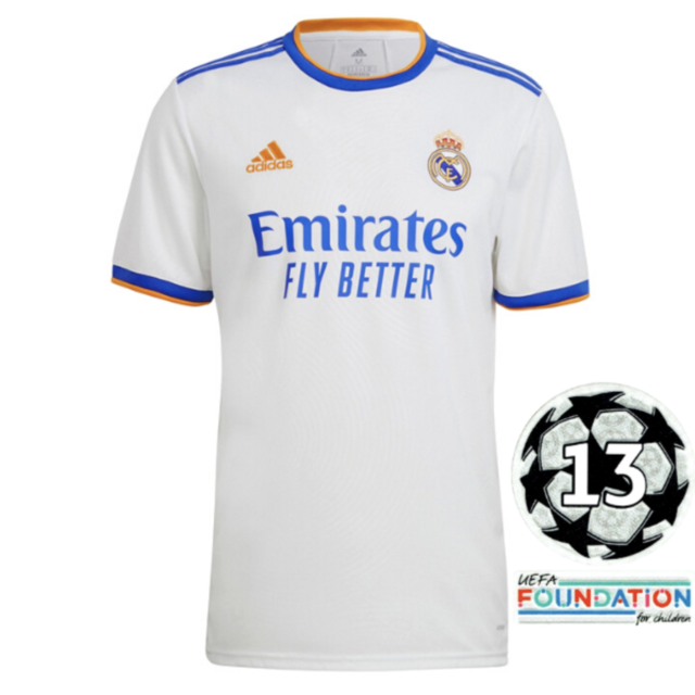Camisa Real Madrid I [UEFA Champions League] 21/22 Adidas - Branco