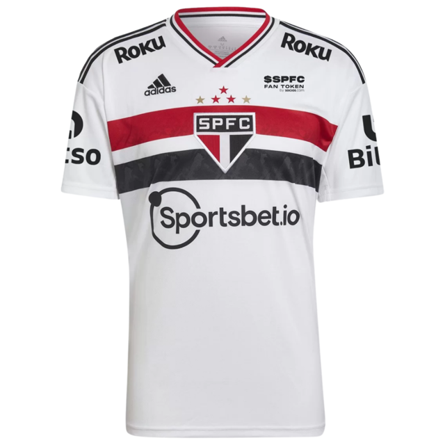 Camisa São Paulo I [Com Patrocínios] 22/23 Adidas - Branco