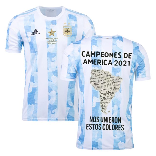 Camisa Seleção Argentina [Edição Campeões da América] 21/22 Adidas - Azul e Branca