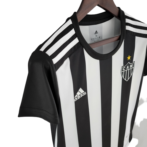 Camisa Feminina Atlético Mineiro I 22/23 Adidas - Preto e Branco