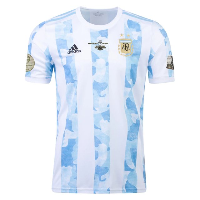 Camisa Seleção Argentina I [Final Copa América] 21/22 Adidas - Azul e Branca