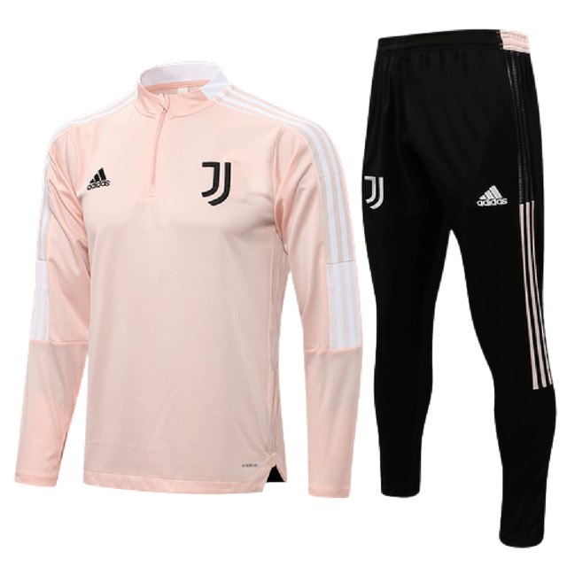 Conjunto Juventus 21/22 Rosa e Preto - Adidas - Com Ziper