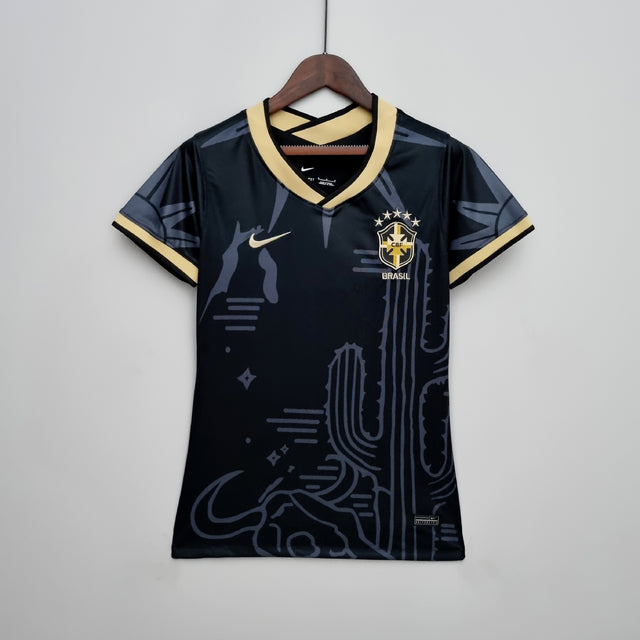 Camisa Feminina Seleção Brasil Nike - Preto - Conceito Nordeste