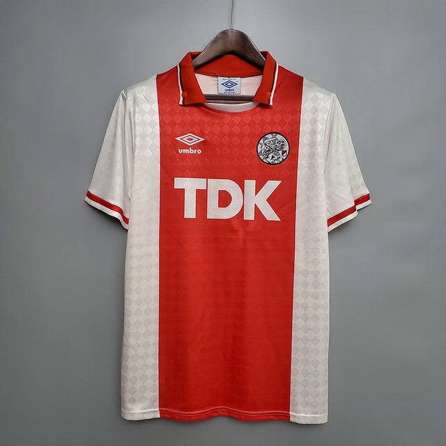 Camisa Ajax Retrô 1990-1992 Vermelha e Branca - Umbro
