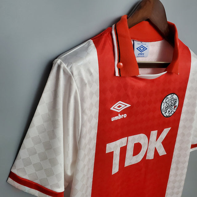 Camisa Ajax Retrô 1990-1992 Vermelha e Branca - Umbro