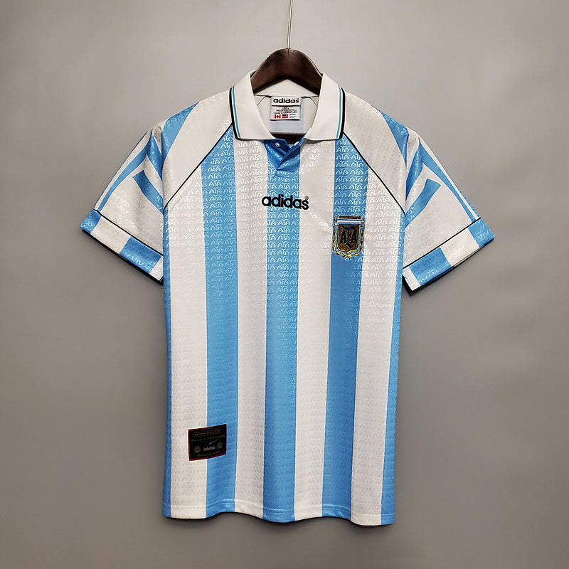 Camisa Seleção Argentina Retrô 1997-1998 Azul e Branca - Adidas