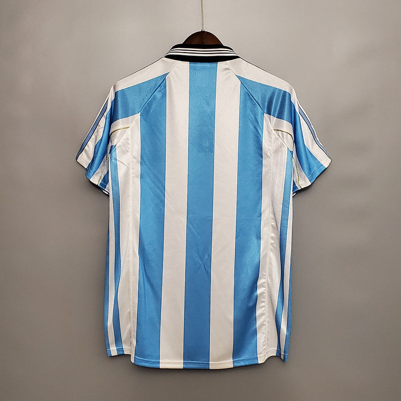Camisa Seleção Argentina Retrô 1998 Azul e Branca - Adidas
