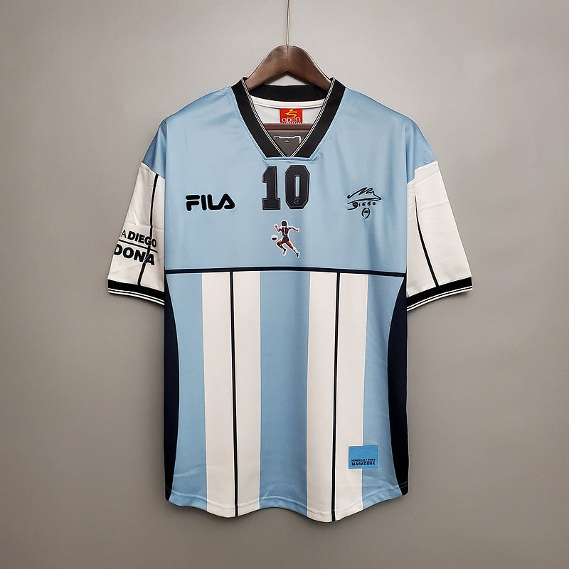 Camisa Seleção Argentina Retrô 2001 Azul e Branca- Fila