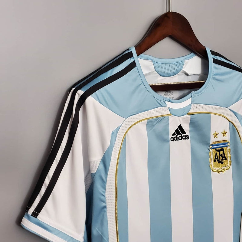Camisa Seleção Argentina Retrô 2006 Azul e Branca- Adidas