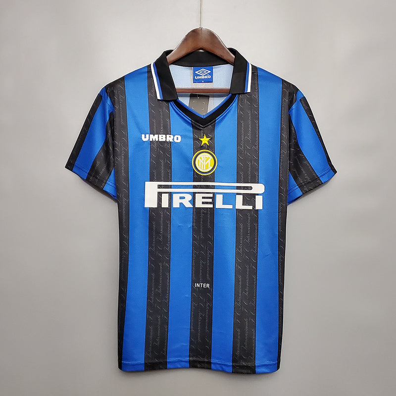 Camisa Inter de Milão Retrô 1997/1998 Azul e Preta - Umbro