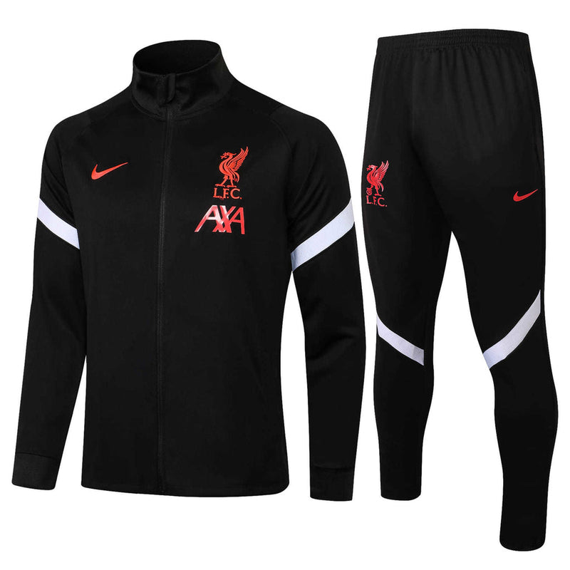 Conjunto Liverpool 21/22 Preto e Vermelho - Nike - Com Fecho