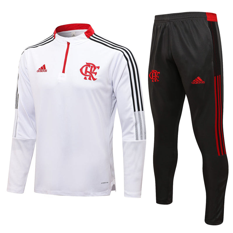 Conjunto Flamengo 21/22 Branca - Adidas - Com Ziper