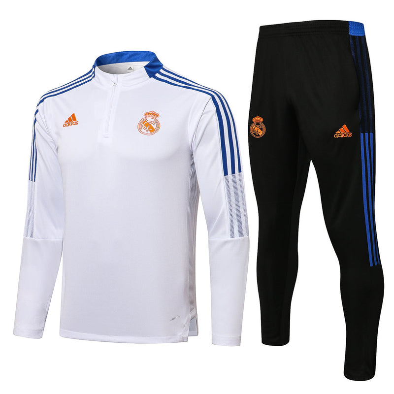 Conjunto Real Madrid 21/22 Branco - Adidas - Com Ziper