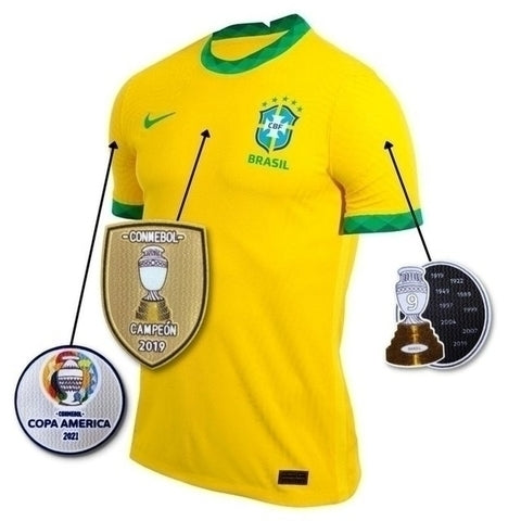 Camisa Seleção Brasil Campeão Copa América 21/22 Nike - Amarelo